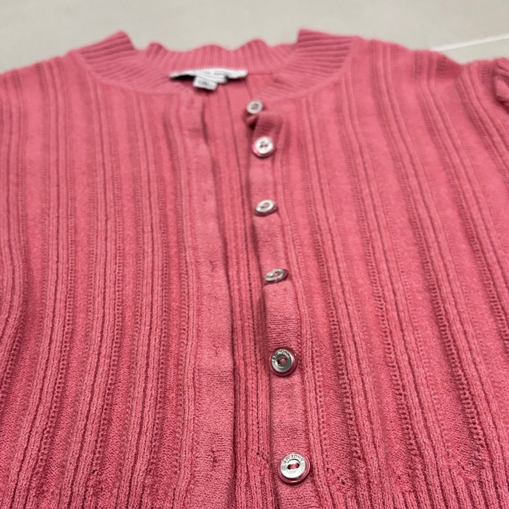 St. John Sport Pink Cardigan vintage sz m wool blend - Picture 10 of 11